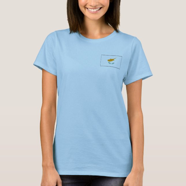 Zypern-Flagge + Kartennummer T - Shirt (Vorderseite)