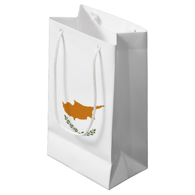 Zypern-Flagge Kleine Geschenktüte (Vorderseite Schrägansicht)
