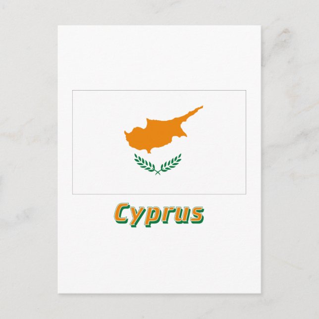 Zypern-Flagge mit Name Postkarte (Vorderseite)