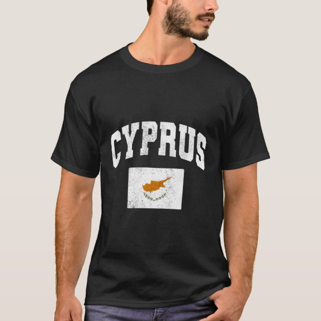 Zypern-Flagge Throwback T-Shirt (Vorderseite)