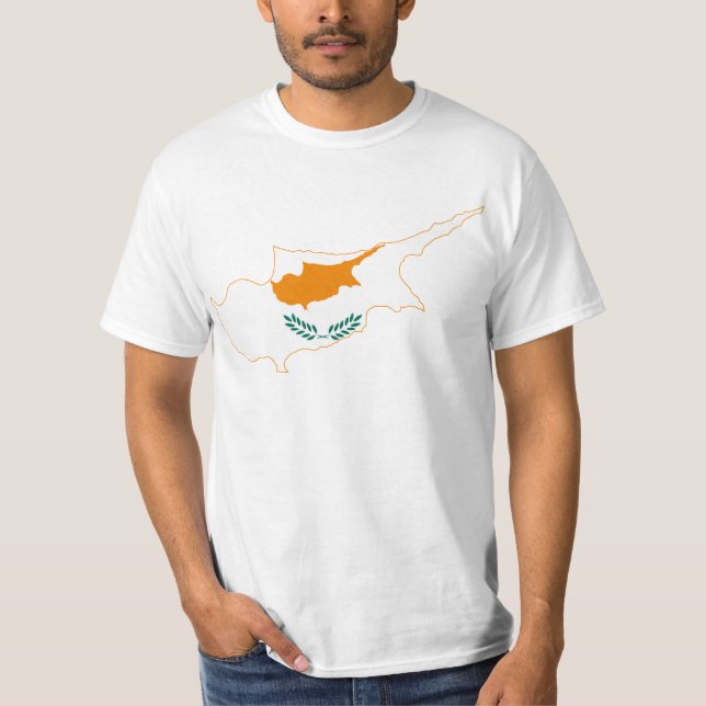 Zypern Flaggenkarte T-Shirt (Vorderseite)