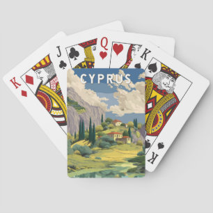 Zypern Illustration Reise Kunst Vintage Spielkarten
