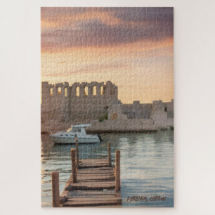 Zypern Kyrenia Aquarellskizze mit Yacht