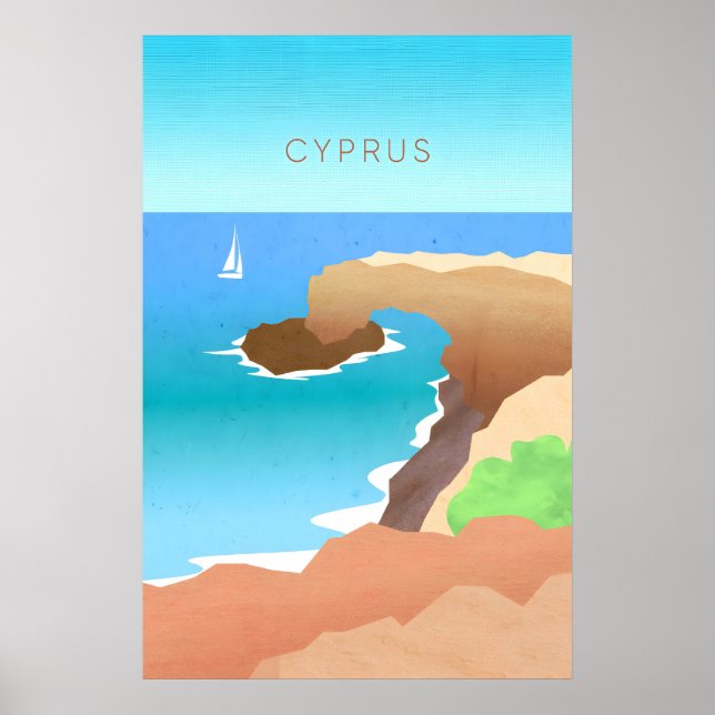 Zypern Minimal Reiseplakat Poster (Vorne)