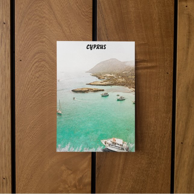 Zypern Scenery Travel Illustration Postkarte (cyprus coastal view Poster)