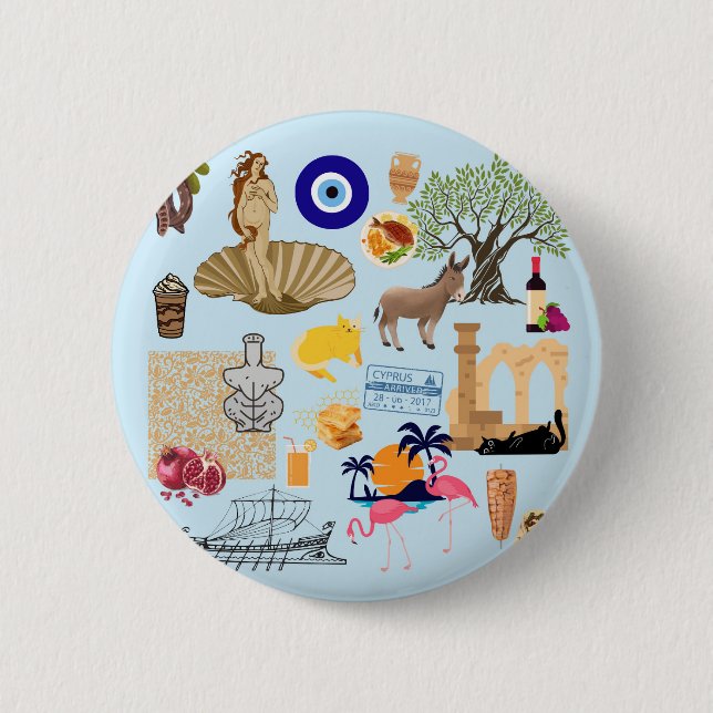 Zypern-Symbole Button (Vorderseite)