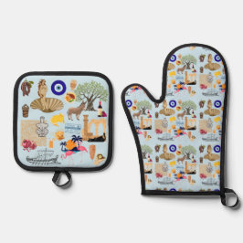 Zypern Symbole für Reisende Ofenhandschuh & Topflappen-Set