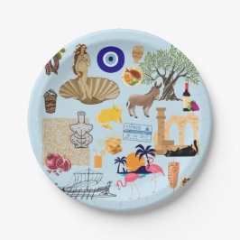 Zypern Symbole für Reisende Pappteller