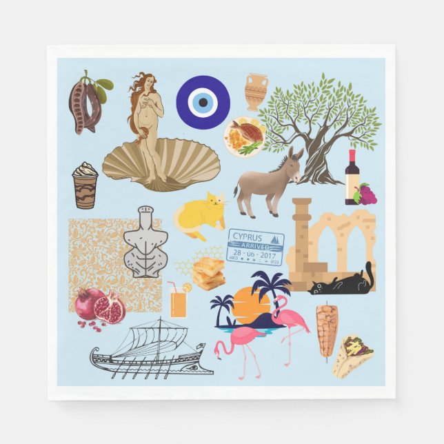 Zypern Symbole für Reisende Serviette (Vorderseite)