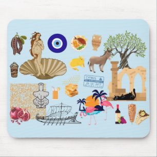Zypern Symbole Reise Liebhaber Mousepad