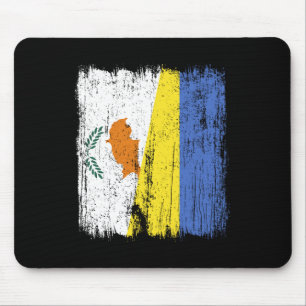 Zypern Ukraine Halbflagge Zyprisch Ukrainisches Er Mousepad