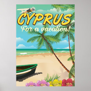 Zypern Vintage-Strandreiseplakat Poster
