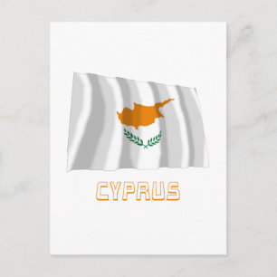 Zypern Waving Flag mit Name Postkarte