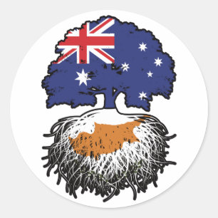 Zypern-Zyprer Australian Australia Tree Roots Runder Aufkleber