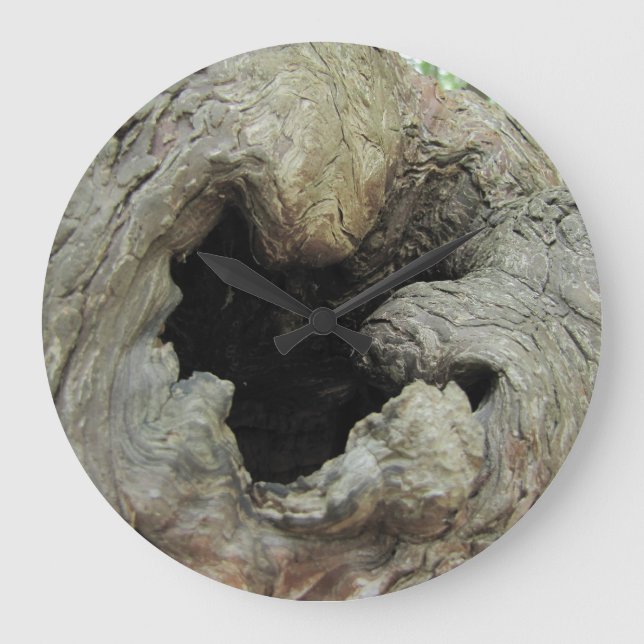 Zypresse-Knie-Wanduhr Große Wanduhr (Vorderseite)