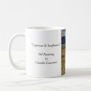 Zypresse u. Sonnenblumen Kaffeetasse
