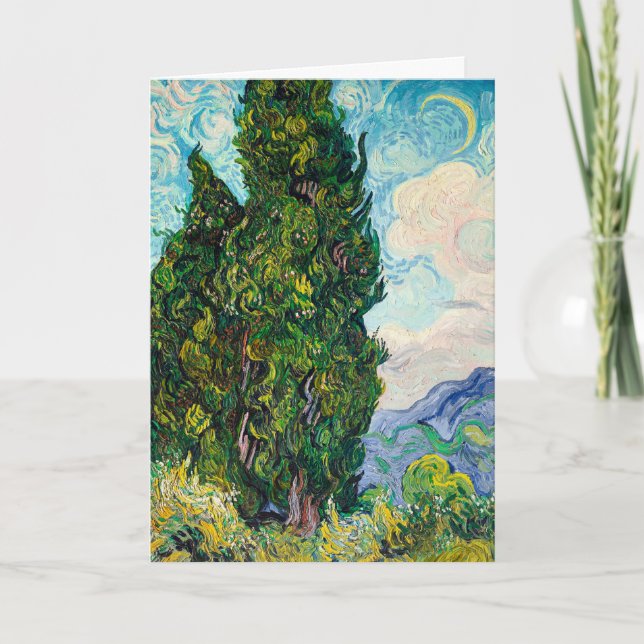 Zypressen 1889 von vincent van gogh karte (Vorderseite)