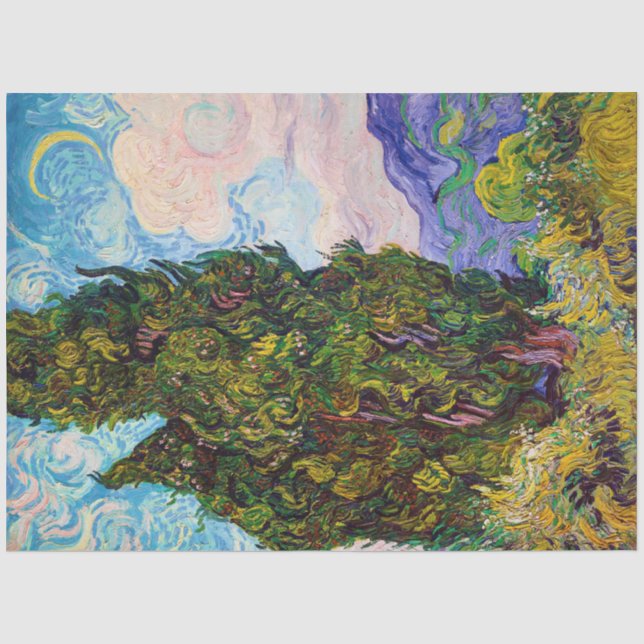 Zypressen, Van Gogh Seidenpapier (Vorderseite)
