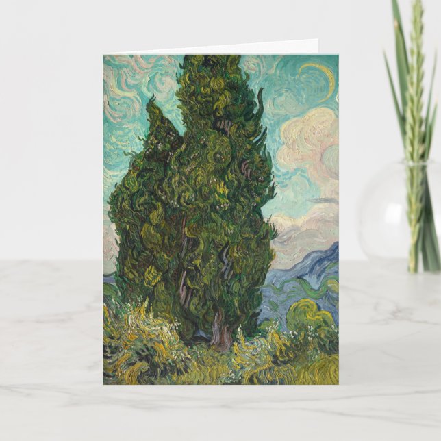 Zypressen von van Gogh: Leere Karte (Vorderseite)