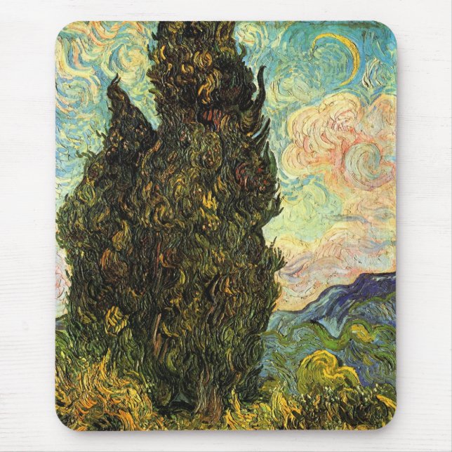 Zypressen von Vincent van Gogh Mousepad (Vorne)
