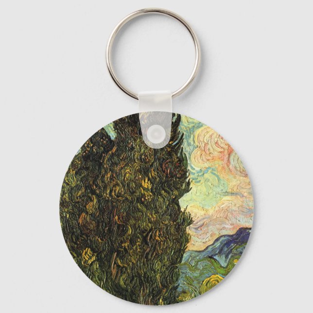 Zypressen von Vincent van Gogh Schlüsselanhänger (Vorderseite)
