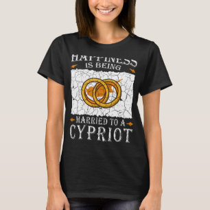 Zypriotische Hochzeit Zypern Erbe Verheiratet Flag T-Shirt