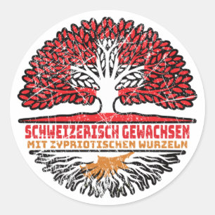 Zyprisch Schweizer Schweiz Baum Wurzel Zypern Runder Aufkleber
