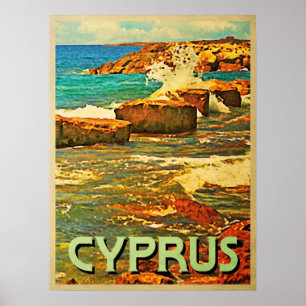 Zyprische felsige Küste Poster