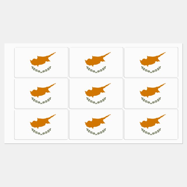 zyprische Flagge Etiketten (Blatt)