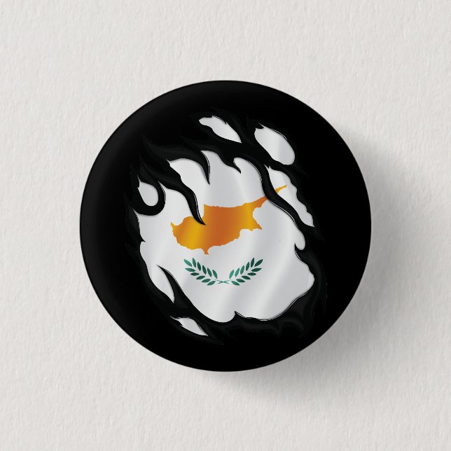 Zyprische Rippenflagge Button (Vorderseite)