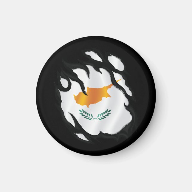 Zyprische Rippenflagge Magnet (Vorne)