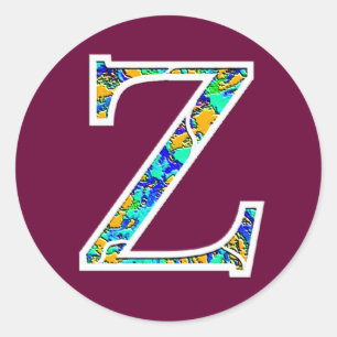 Zz belichtete Monogramm Runder Aufkleber