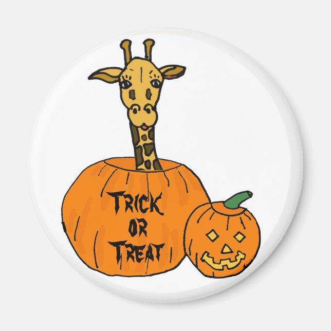 ZZ- Giraffe in einem PumkinHalloween-Magnet Magnet (Vorne)