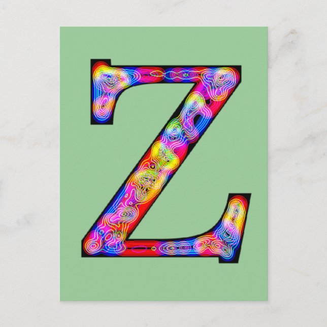 Zz-leuchtendes Monogramm Postkarte (Vorderseite)