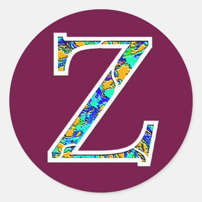 Zz-leuchtendes Monogramm Runder Aufkleber (Vorderseite)