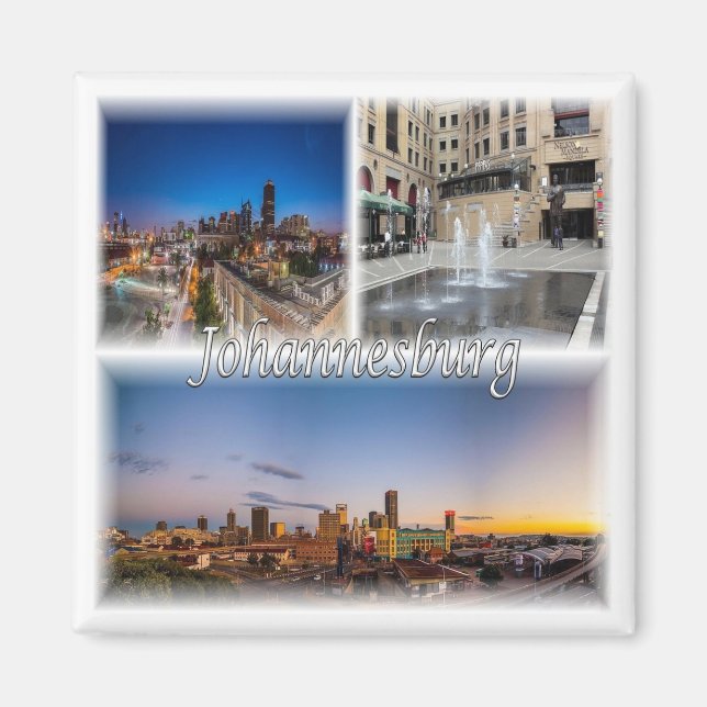 zZA034 JOHANNESBURG, Mosaik, Südafrika, Fidge Magnet (Vorne)