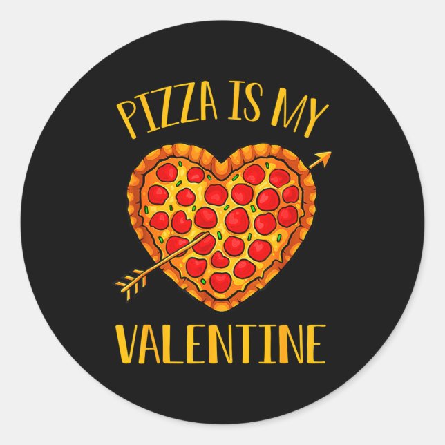 Zza Is My Valentine Funny Valentines Day Boys Gi  Runder Aufkleber (Vorderseite)