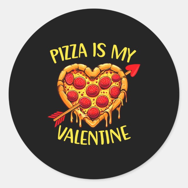 Zza Is My Valentine Funny Valentines Day Boys Ki  Runder Aufkleber (Vorderseite)