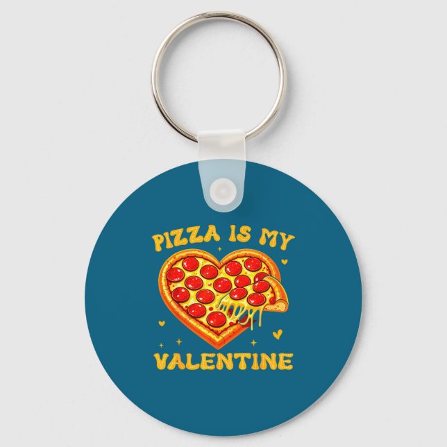 Zza Is My Valentine Funny Valentines Day Heart  Schlüsselanhänger (Vorderseite)