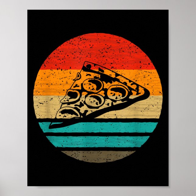 Zza Slice Retro Style Vintage  Poster (Vorne)
