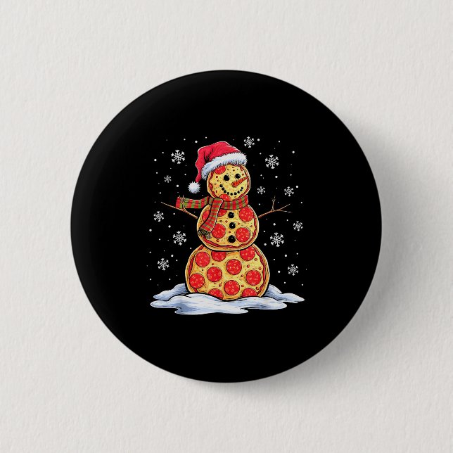 Zza Snowman - Santa Hat - Christmas Zza Party - Fu Button (Vorderseite)