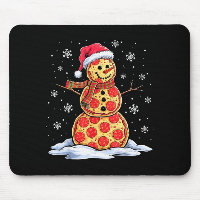 Zza Snowman - Santa Hat - Christmas Zza Party - Fu Mousepad (Vorne)