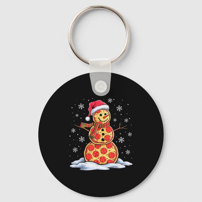 Zza Snowman - Santa Hat - Christmas Zza Party - Fu Schlüsselanhänger (Vorderseite)