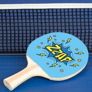 Zzap Comic Bubble Ping Pong Paddle Tischtennis Schläger