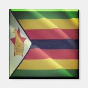 zZW002 ZIMBABWE, Waving Flag, Afrika, Kühlschrank Magnet