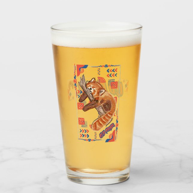 "Zzz" RED PANDA Glas (Rückseite (gefüllt))