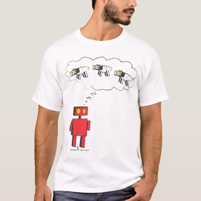 zzzzZZ, das Roboter-Schafe zählt T-Shirt (Vorderseite)